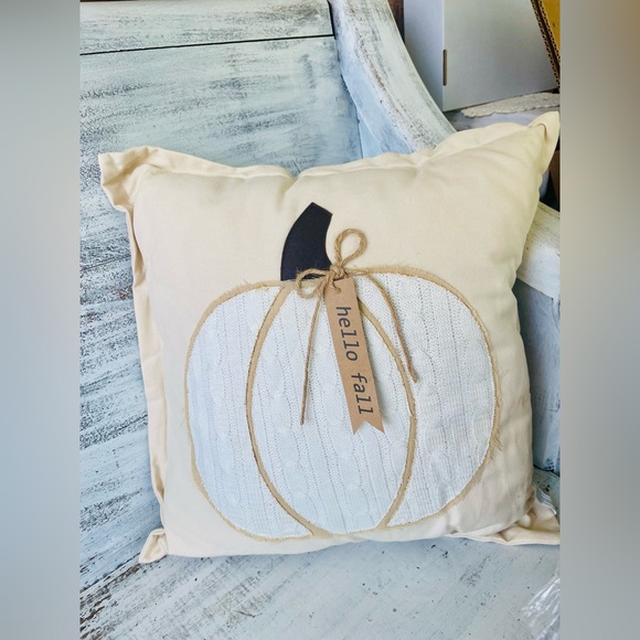 Hello Fall Pumpkin Pillow - Picture 1 of 13